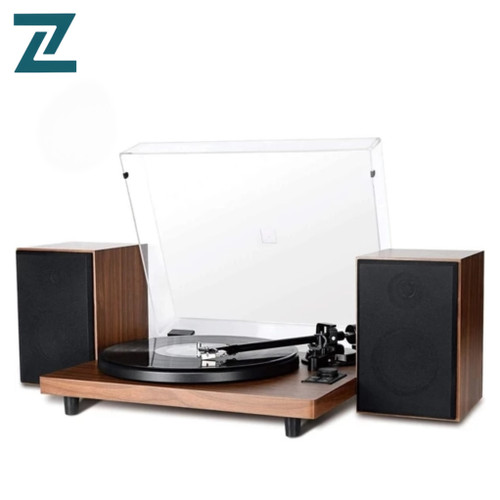 گرامافون چوبی رومیزی بلوتوثی با سیستم HiFi با دو بلندگوی جداگانه